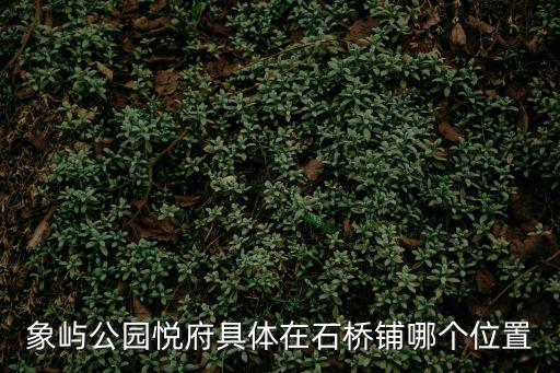 象嶼公園悅府具體在石橋鋪哪個位置