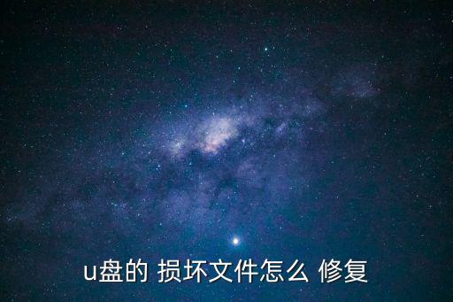 u盤的 損壞文件怎么 修復