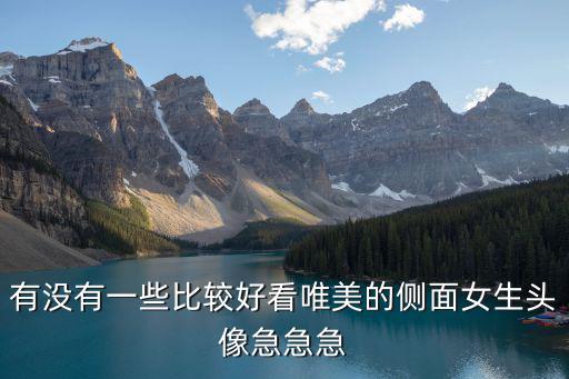 有沒有一些比較好看唯美的側面女生頭像急急急