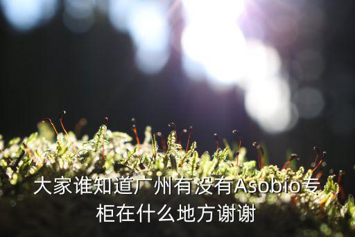 大家誰知道廣州有沒有Asobio專柜在什么地方謝謝