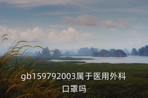 gb159792003屬于醫用外科口罩嗎
