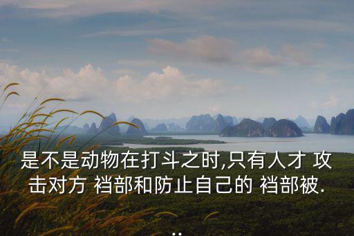 是不是動物在打斗之時,只有人才 攻擊對方 襠部和防止自己的 襠部被...