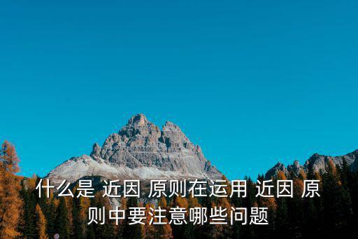 近因原則,如何從單一原因確定損失是否屬于近因?