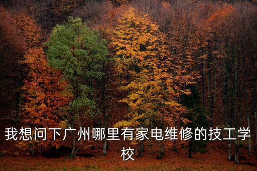 我想問下廣州哪里有家電維修的技工學(xué)校