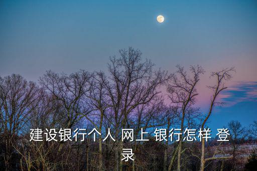  建設銀行個人 網上 銀行怎樣 登錄