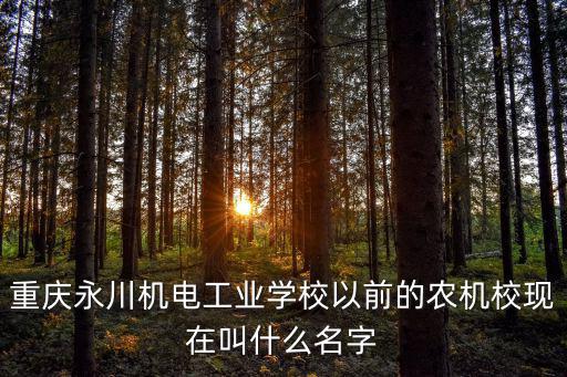 重慶永川機電工業學校以前的農機校現在叫什么名字