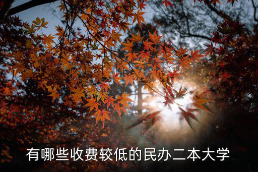 有哪些收費(fèi)較低的民辦二本大學(xué)