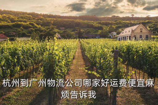 杭州發貨廣州有哪些物流公司，廣州到杭州貨物托運哪家物流公司好