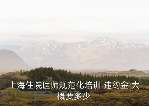 上海住院醫(yī)師規(guī)范化培訓(xùn) 違約金 大概要多少