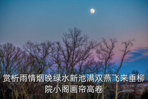 水雨情自動監測系統湖南，賞析雨情煙晚綠水新池滿雙燕飛來垂柳院小閣畫簾高卷