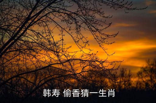  韓壽 偷香猜一生肖