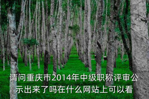 請問重慶市2014年中級職稱評審公示出來了嗎在什么網站上可以看