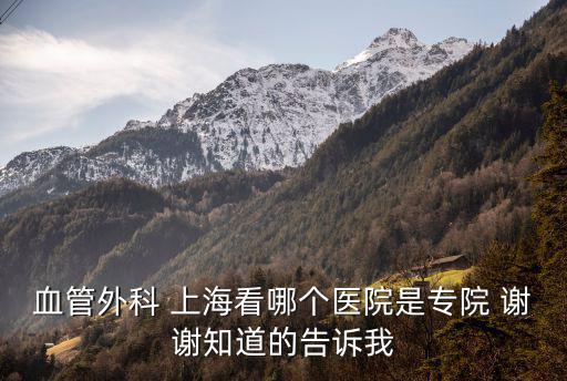 血管外科 上海看哪個醫(yī)院是專院 謝謝知道的告訴我