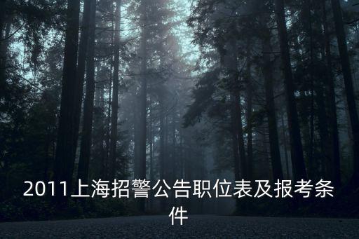 2011上海招警公告職位表及報(bào)考條件