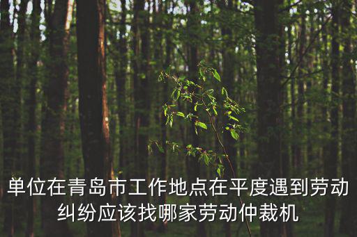 單位在青島市工作地點(diǎn)在平度遇到勞動(dòng)糾紛應(yīng)該找哪家勞動(dòng)仲裁機(jī)
