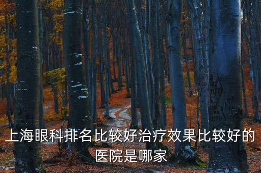 上海眼科排名比較好治療效果比較好的醫院是哪家