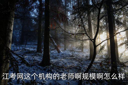 江考網(wǎng)這個機構(gòu)的老師啊規(guī)模啊怎么樣