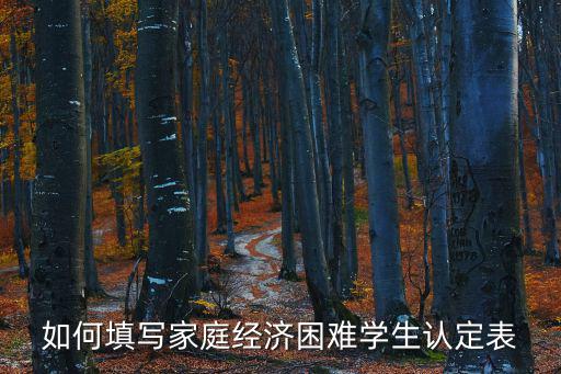 如何填寫家庭經濟困難學生認定表