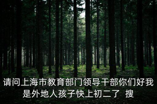 請(qǐng)問上海市教育部門領(lǐng)導(dǎo)干部你們好我是外地人孩子快上初二了  搜