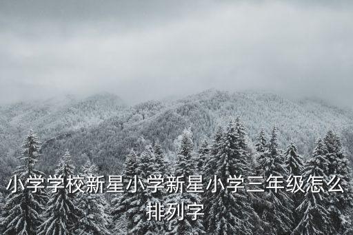 重慶市涪陵新星小學，小學學校新星小學新星小學三年級怎么排列字