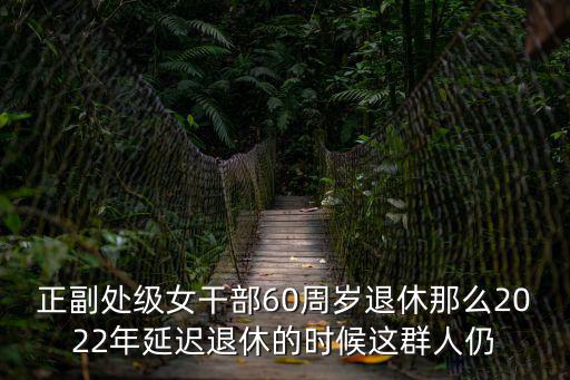 正副處級(jí)女干部60周歲退休那么2022年延遲退休的時(shí)候這群人仍