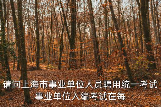 請問上海市事業單位人員聘用統一考試事業單位入編考試在每