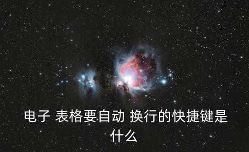  電子 表格要自動 換行的快捷鍵是什么