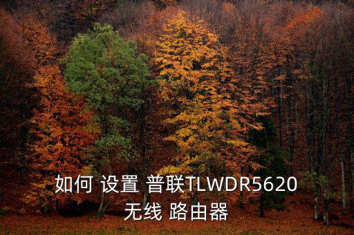 如何 設置 普聯TLWDR5620無線 路由器