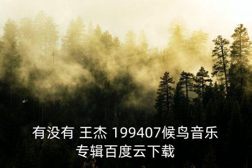 有沒有 王杰 199407候鳥音樂專輯百度云下載