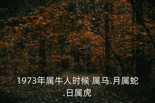 1973年屬牛人時候 屬馬.月屬蛇.日屬虎