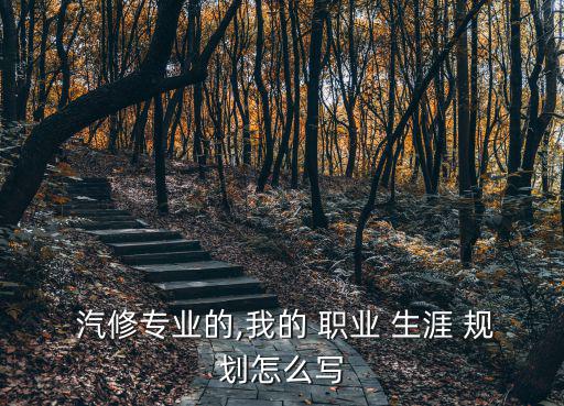  汽修專業的,我的 職業 生涯 規劃怎么寫