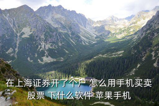 在上海證券開了個戶 怎么用手機買賣股票 下什么軟件 蘋果手機