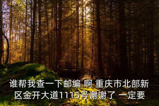 誰幫我查一下郵編 啊 重慶市北部新區金開大道1115號謝謝了 一定要