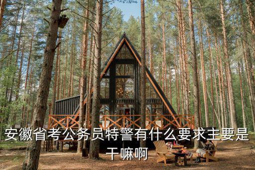 安徽省考公務員特警有什么要求主要是干嘛啊