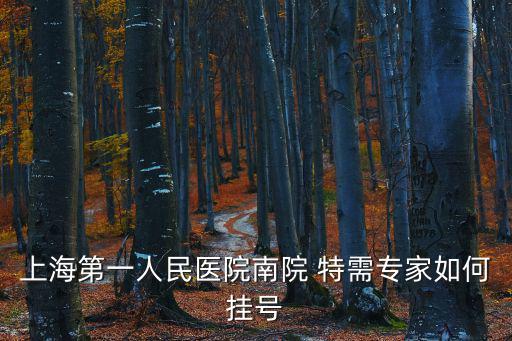 上海第一人民醫(yī)院南院 特需專家如何掛號(hào)