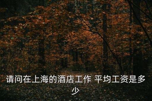 請(qǐng)問(wèn)在上海的酒店工作 平均工資是多少