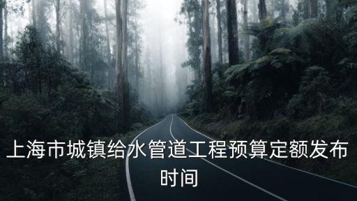上海市城鎮(zhèn)給水管道工程預(yù)算定額發(fā)布時(shí)間
