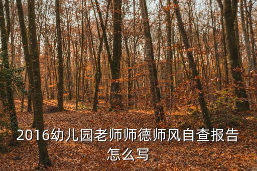 2016幼兒園老師師德師風(fēng)自查報(bào)告怎么寫(xiě)
