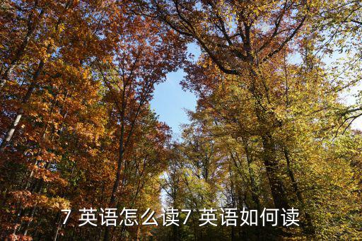 7 英語怎么讀7 英語如何讀