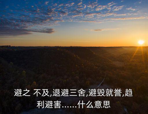 避之不及是什么意思,避猶不及四個字解讀:喜歡就避開!