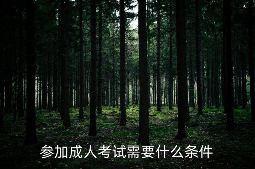 參加成人考試需要什么條件