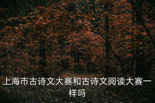 上海市古詩文大賽和古詩文閱讀大賽一樣嗎