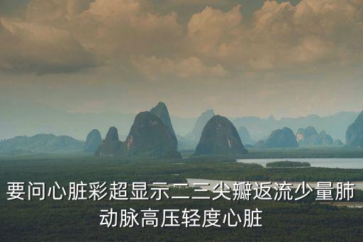 要問心臟彩超顯示二三尖瓣返流少量肺動脈高壓輕度心臟
