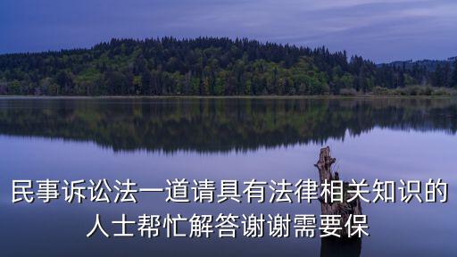 民事訴訟法一道請具有法律相關知識的人士幫忙解答謝謝需要保