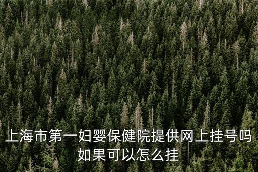 上海市第一婦嬰保健院提供網上掛號嗎如果可以怎么掛
