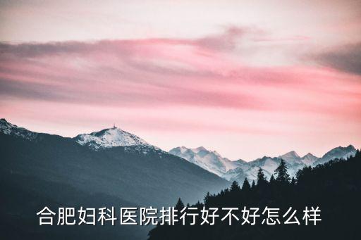 合肥婦科排名前十的醫(yī)院，合肥婦科醫(yī)院排名