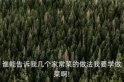 誰能告訴我幾個家常菜的做法我要學做菜啊!