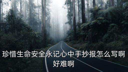 珍惜生命安全永記心中手抄報怎么寫啊好難啊