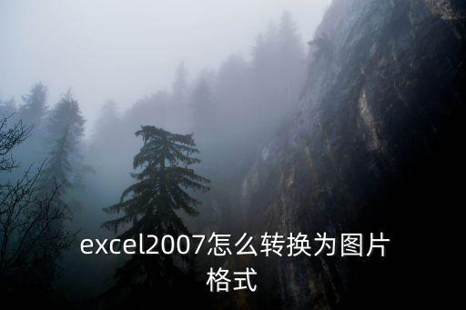  excel2007怎么轉(zhuǎn)換為圖片格式