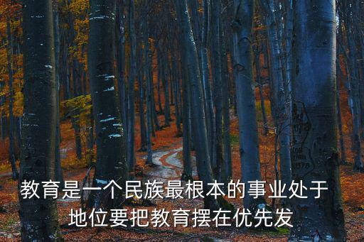 教育是一個民族最根本的事業處于  地位要把教育擺在優先發